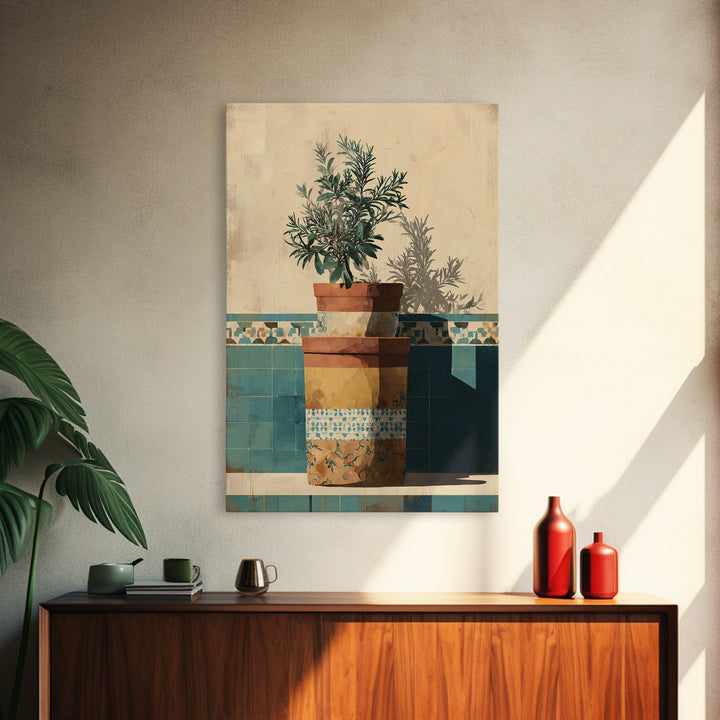 Terra Cotta Pot Canvas Print, Italian Villa Art, Wall Decor, Living Room Decor, Fine Art, Villa, Contemporary Art, IVA-2x3-54