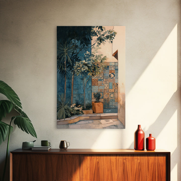 Olive Grove Path Framed Canvas Print, Italian Villa Art, Boho Decor, Living Room Decor, Abstract Art, Villa, Digital Wall Art, IVA-2x3-83
