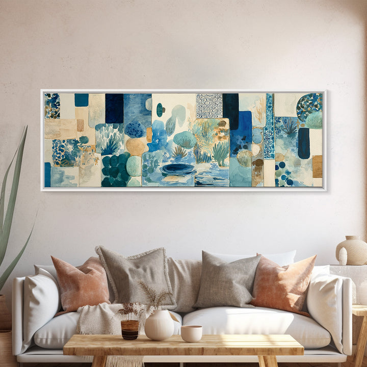 Amalfi Coast Cliffs Canvas Print, Italian Villa Art, Wall Art Prints, Living Room Decor, Oil Painting, Villa, Coastal Decor, IVA-3x1-29