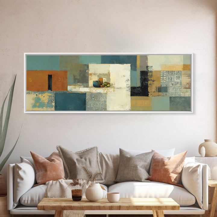 White Wine and Olives Still Life Framed Canvas Print, Italian Villa Art, Digital Art Print, Living Room Decor, Watercolor Art, IVA-3x1-32