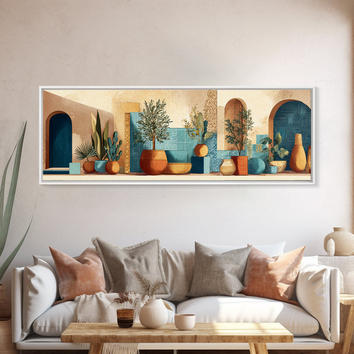Terra Cotta Pot Canvas Print, Italian Villa Art, Minimalist Decor, Living Room Decor, Fine Art, Villa, Bedroom Wall Art, IVA-3x1-38