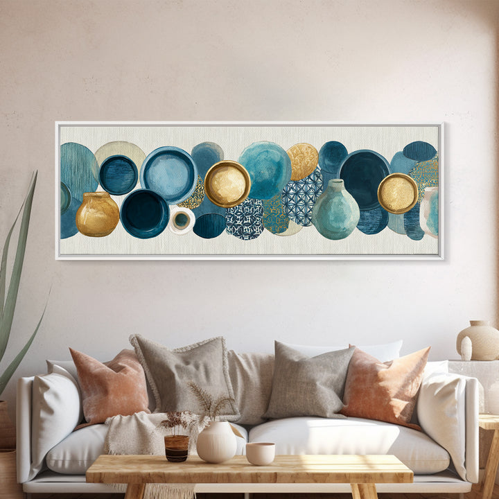 Venetian Canal Reflection Without City Crowd Framed Canvas Print, Italian Villa Art, Neutral Decor, Living Room Decor, Villa, IVA-3x1-60