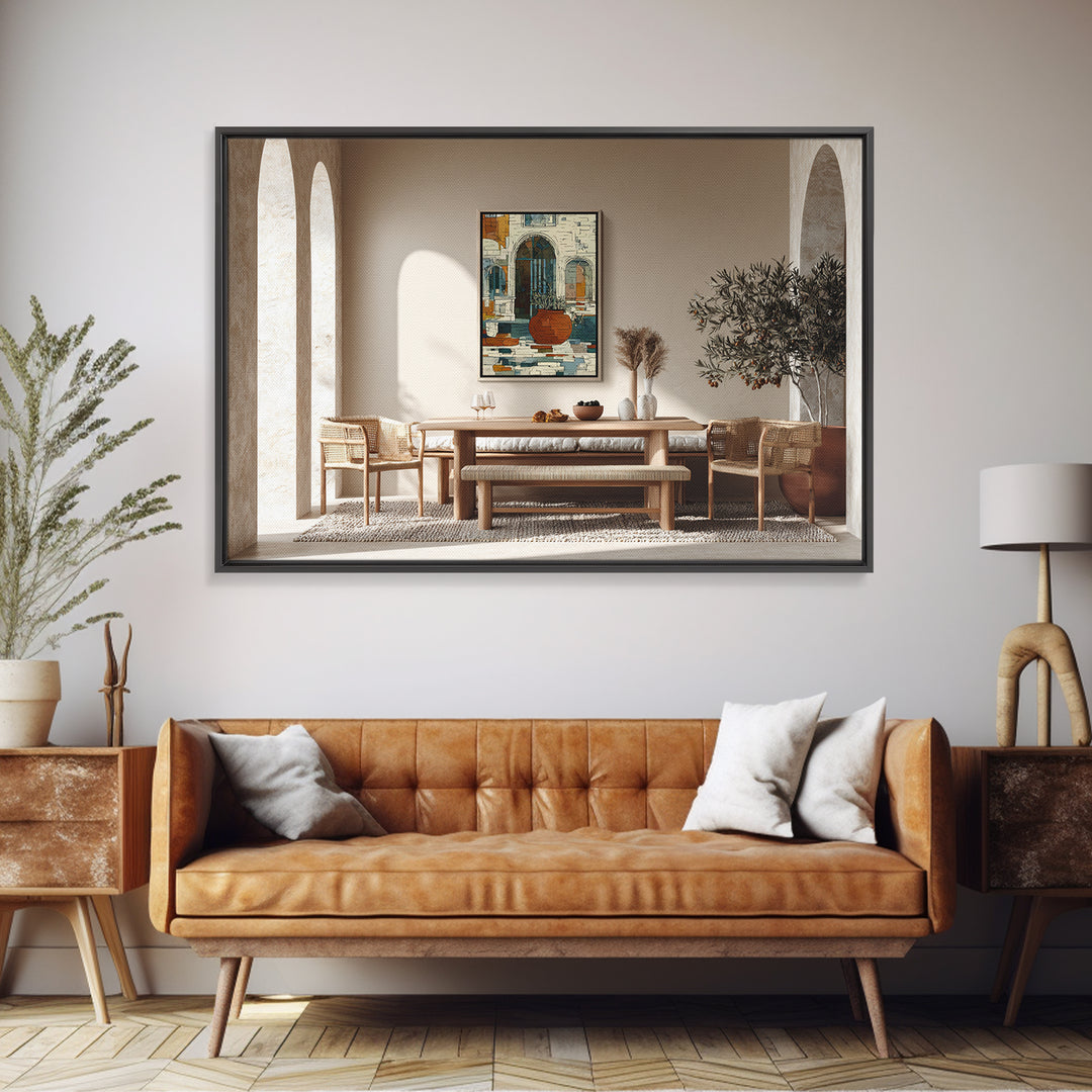 White Wine and Olives Still Life Framed Canvas Print, Italian Villa Art, Room Decor, Living Room Decor, Fine Art, Villa, IVA-3x2-20