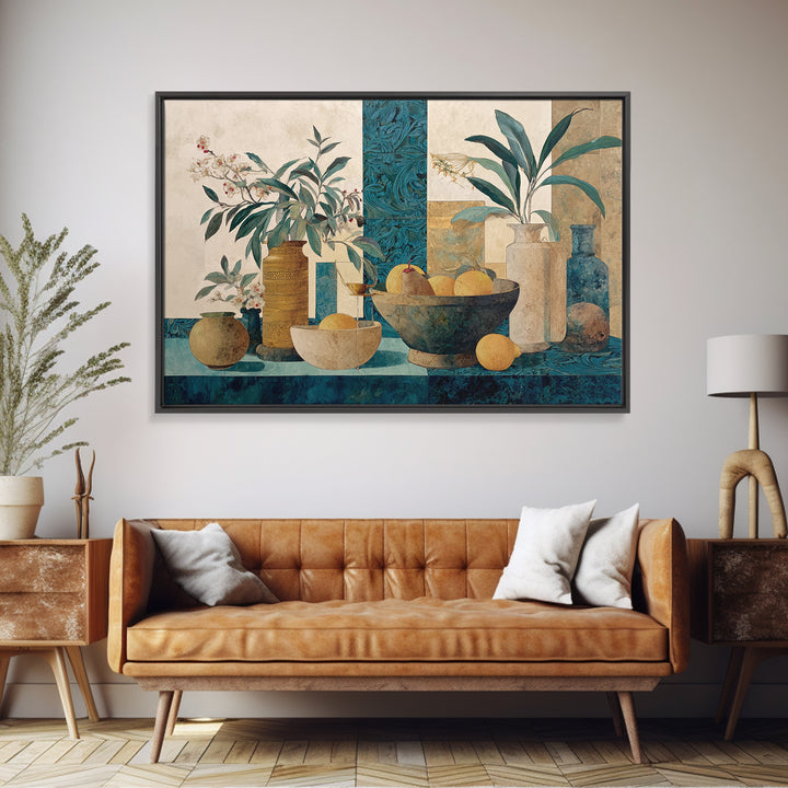 Marble Fruit Still Life Canvas Print, Italian Villa Art, Original Painting, Living Room Decor, Villa, Landscape Painting, IVA-3x2-51