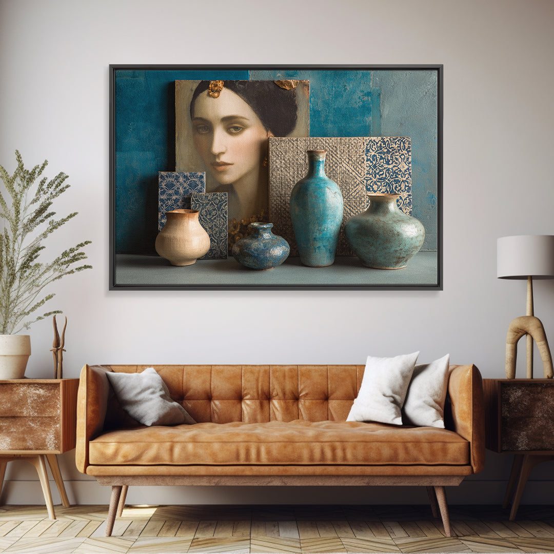Renaissance Inspired Portrait with Modern Softness Canvas Print, Italian Villa Art, Oil Painting, Living Room Decor, Villa, IVA-3x2-70