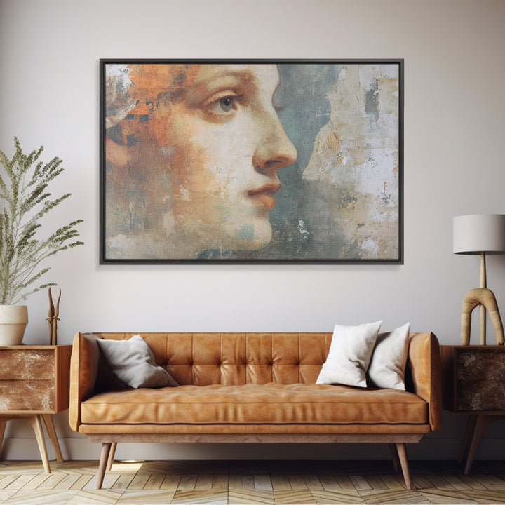 Renaissance Inspired Portrait with Modern Softness Canvas Print, Italian Villa Art, Living Room Decor, Fine Art, Villa, IVA-3x2-94