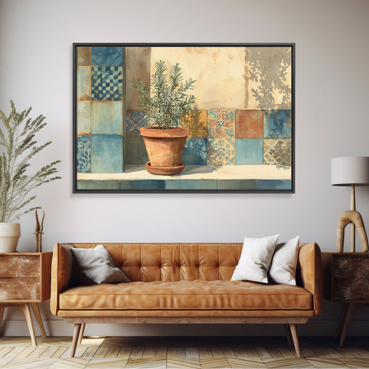 Terra Cotta Pot Canvas Print, Italian Villa Art, Living Room Wall Art, Living Room Decor, Fine Art, Villa, Gallery Wall Set, IVA-3x2-98