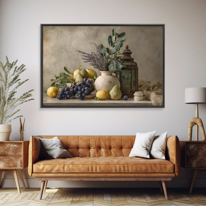 Marble Fruit Still Life Framed Canvas Print, Italian Villa Art, Digital Download Art, Living Room Decor, Fine Art, Villa, IVA-3x2-99