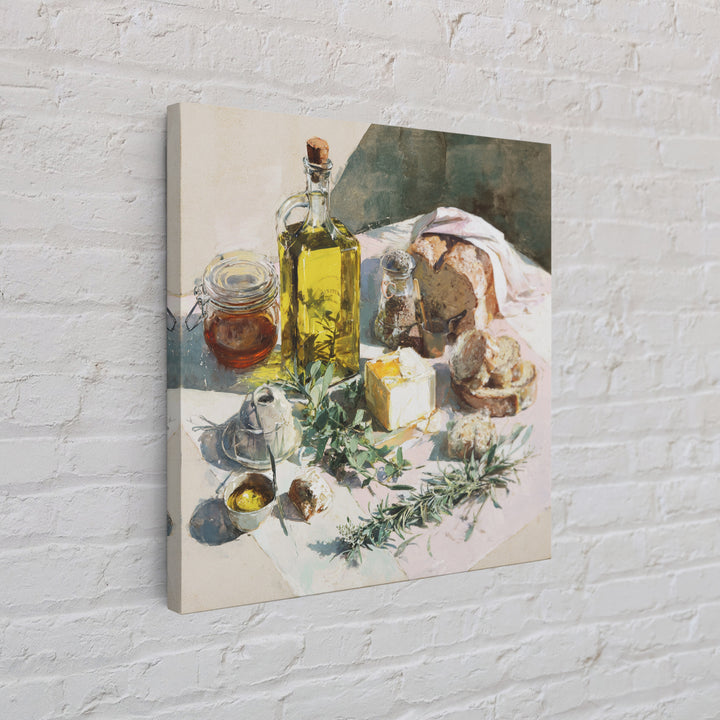 Olive Oil Bottle and Rosemary Branch Framed Canvas Print, Kitchen Art, Fine Art Print, Kitchen Decor, Fine Art, Kitchen, KIT-1x1-29