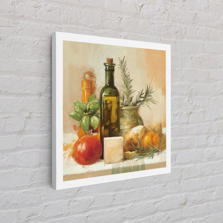 Olive Oil Bottle and Rosemary Branch Canvas Print, Kitchen Art, Room Decor, Kitchen Decor, Fine Art, Kitchen, Digital Art, KIT-1x1-77