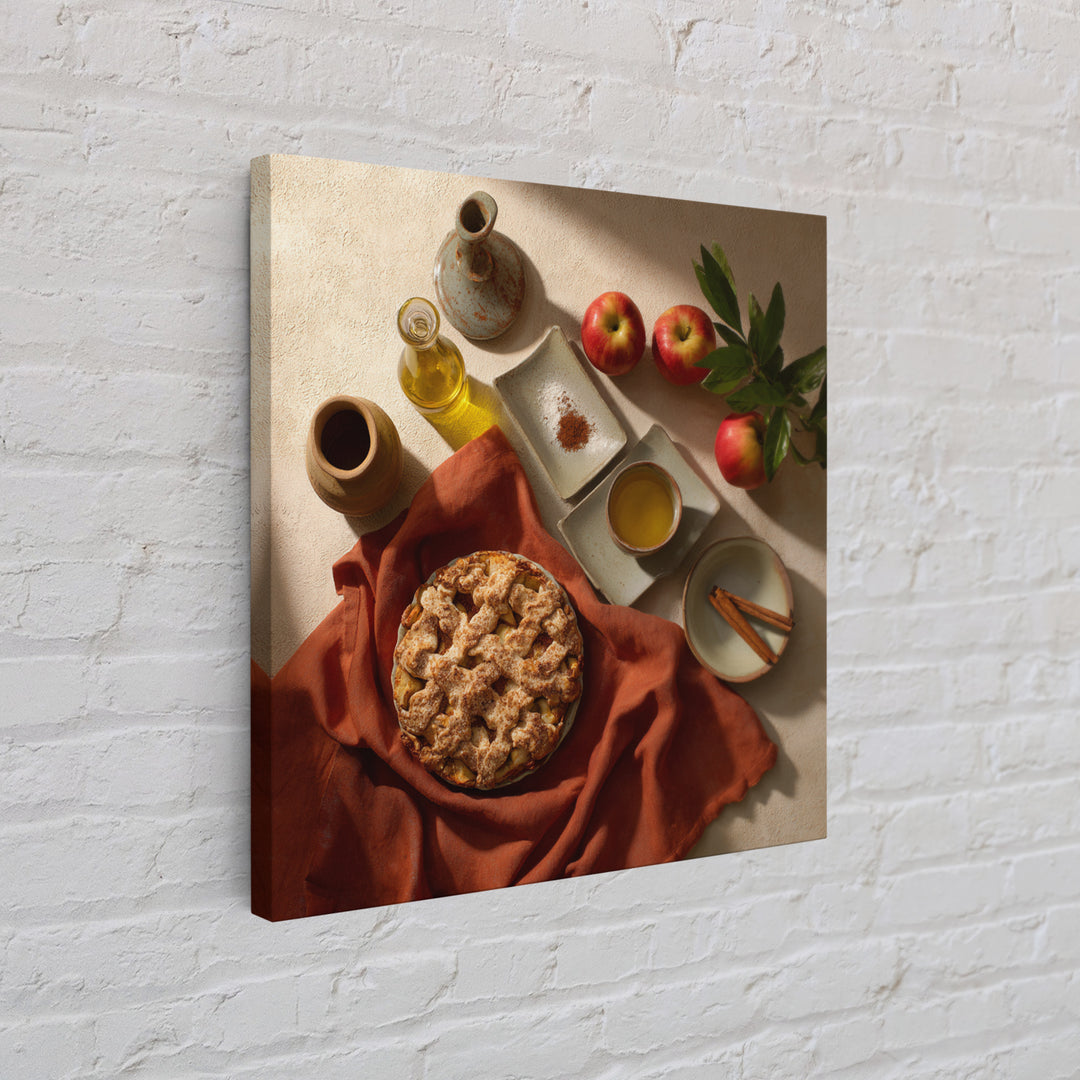 Apple Pie Cooling Framed Canvas Print, Kitchen Art, Digital Art, Kitchen Decor, Fine Art, Kitchen, Minimalist Wall Art, KIT-1x1-8