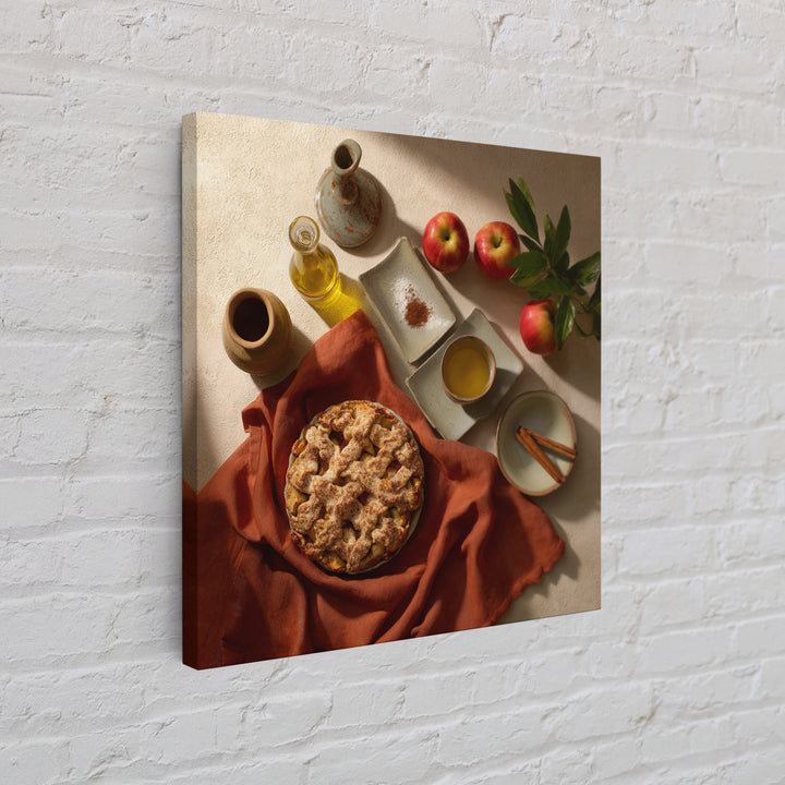 Apple Pie Cooling Framed Canvas Print, Kitchen Art, Digital Art, Kitchen Decor, Fine Art, Kitchen, Minimalist Wall Art, KIT-1x1-8
