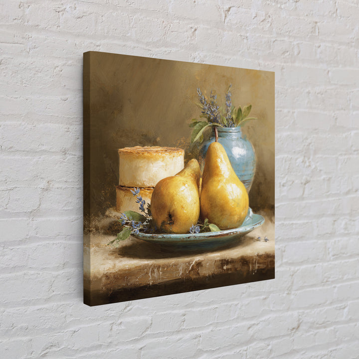 Farmhouse Pears on a Wooden Board Canvas Print, Kitchen Art, Kitchen Art Print, Kitchen Decor, Fine Art, Kitchen, KIT-1x1-9