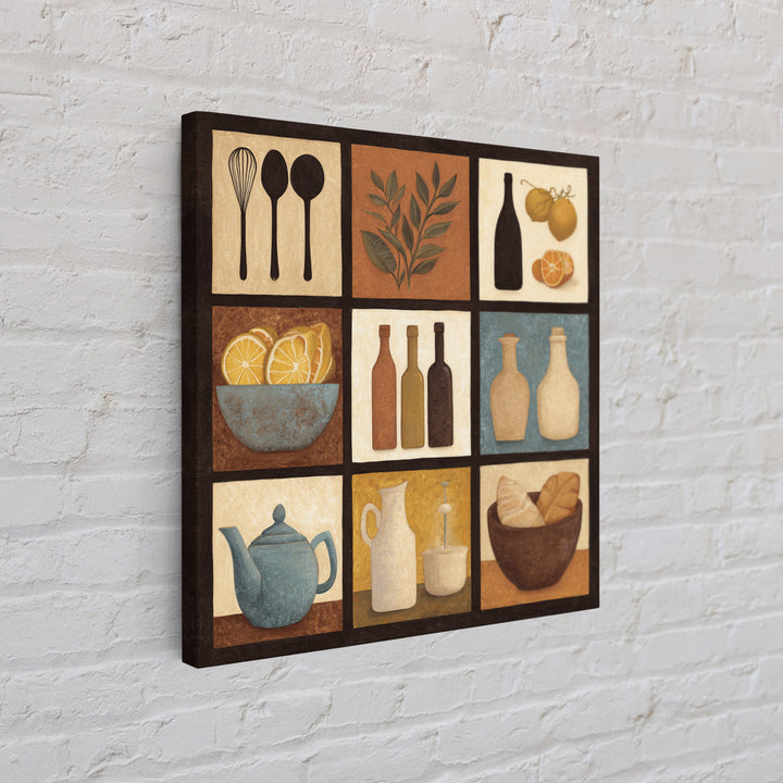Kitchen Utensil Silhouettes Framed Canvas Print, Kitchen Art, Luxury Decor, Kitchen Decor, Abstract Art, Kitchen, Art Prints, KIT-1x1-93