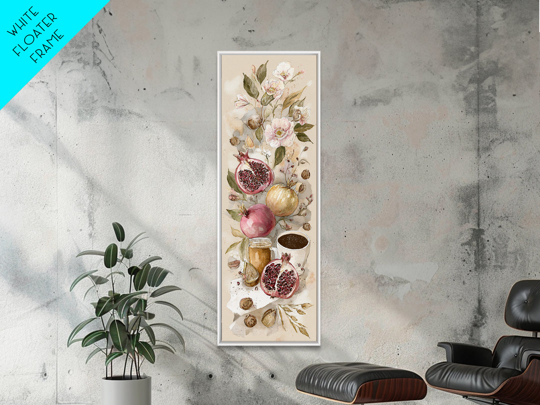Figs Pomegranates and Linen Composition Canvas Print, Kitchen Art, Modern Art, Kitchen Decor, Abstract Art, Kitchen, KIT-1x3-10