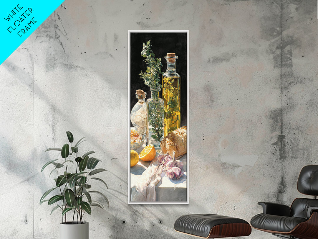 Olive Oil Bottle and Rosemary Branch Canvas Print, Kitchen Art, Room Decor, Kitchen Decor, Fine Art, Kitchen, Digital Art, KIT-1x3-17