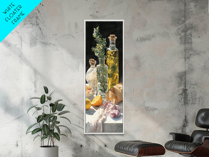 Olive Oil Bottle and Rosemary Branch Canvas Print, Kitchen Art, Room Decor, Kitchen Decor, Fine Art, Kitchen, Digital Art, KIT-1x3-17