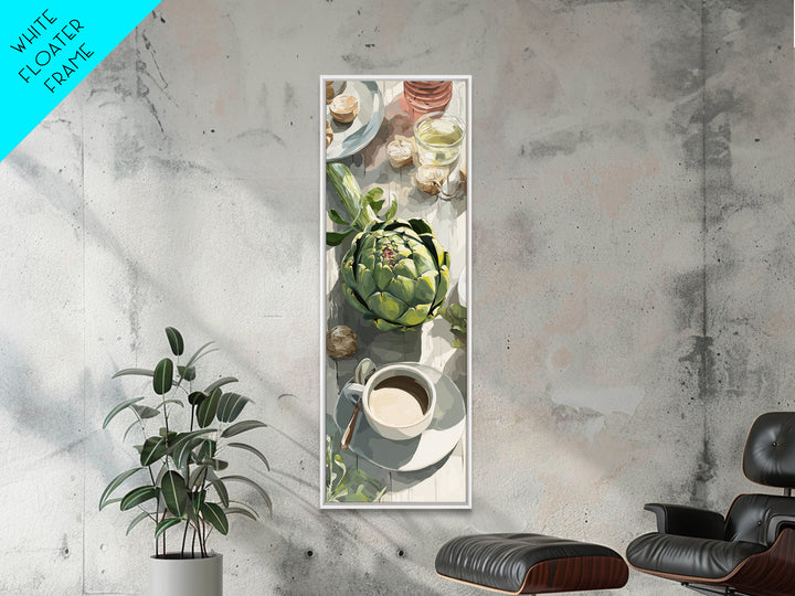 Artichoke Closeup in Painterly Green Tones Canvas Print, Kitchen Art, Textured Painting, Kitchen Decor, Fine Art, Kitchen, KIT-1x3-32