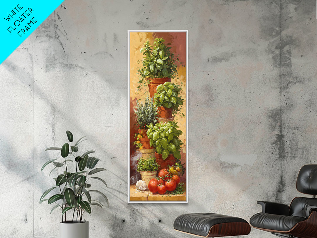 Fresh Herbs in Terracotta Pots Canvas Print, Kitchen Art, Statement Artwork, Kitchen Decor, Fine Art, Kitchen, Wall Decor, KIT-1x3-37