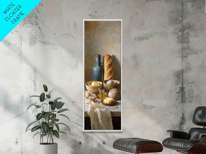 Fresh Bread with Butter and Honey Canvas Print, Kitchen Art, Bar Cart Decor, Kitchen Decor, Fine Art, Kitchen, Minimalist Decor, KIT-1x3-78