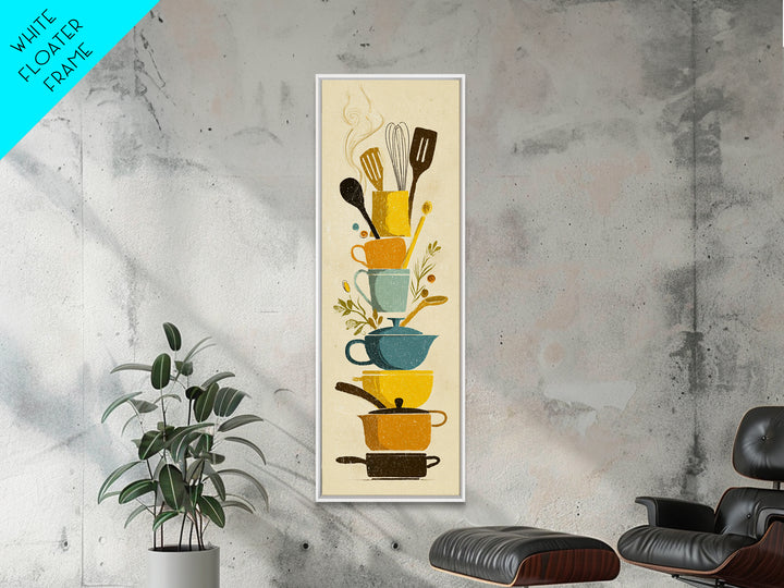 Kitchen Utensil Silhouettes Canvas Print, Kitchen Art, Neutral Decor, Kitchen Decor, Abstract Art, Kitchen, Wall Art, KIT-1x3-9