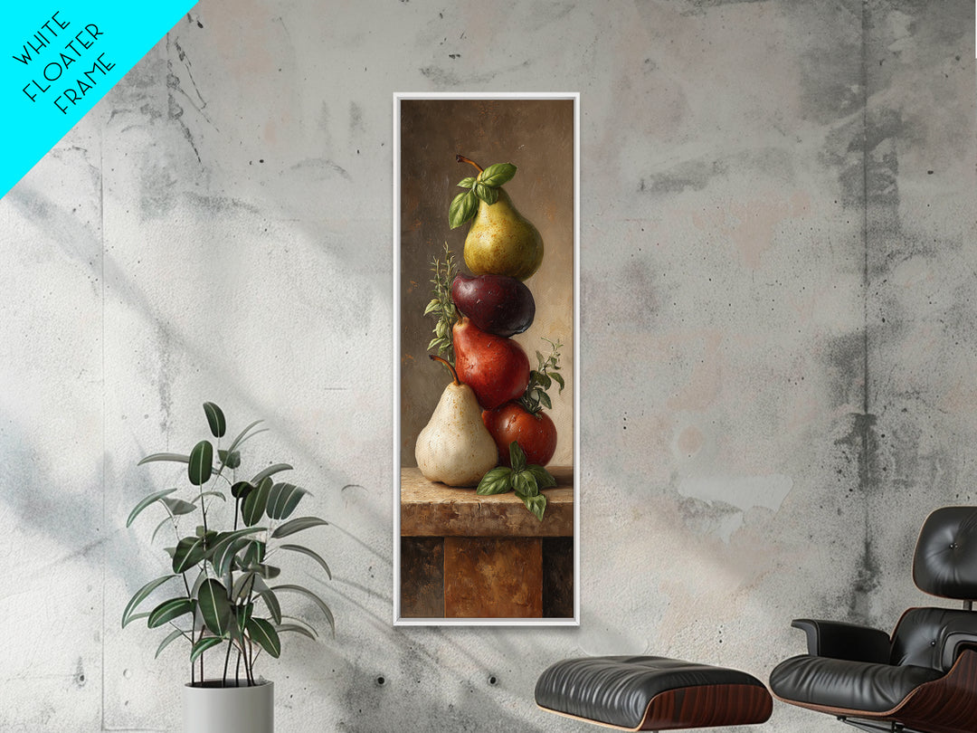 Farmhouse Pears on a Wooden Board Canvas Print, Kitchen Art, Minimalist Decor, Kitchen Decor, Fine Art, Kitchen, Art Deco, KIT-1x3-93