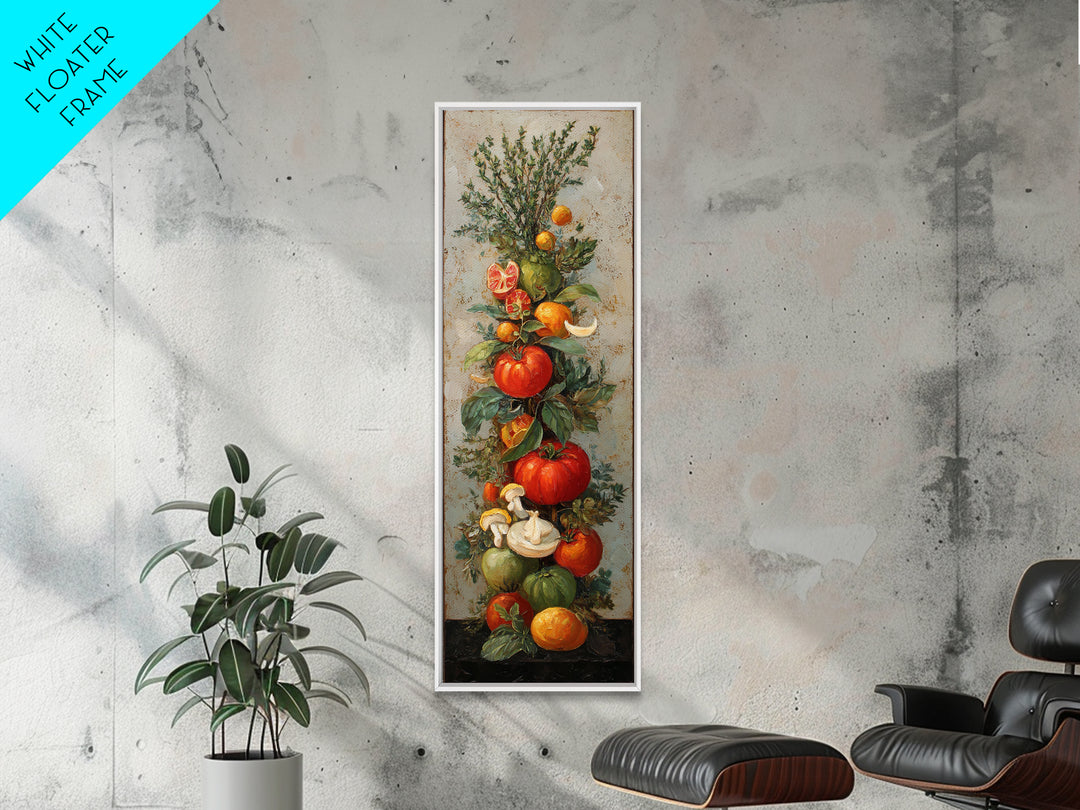 Mushrooms and Thyme Botanical Study Canvas Print, Kitchen Art, Coffee Wall Art, Kitchen Decor, Watercolor Art, Kitchen, KIT-1x3-99