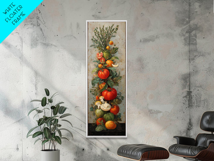 Mushrooms and Thyme Botanical Study Canvas Print, Kitchen Art, Coffee Wall Art, Kitchen Decor, Watercolor Art, Kitchen, KIT-1x3-99
