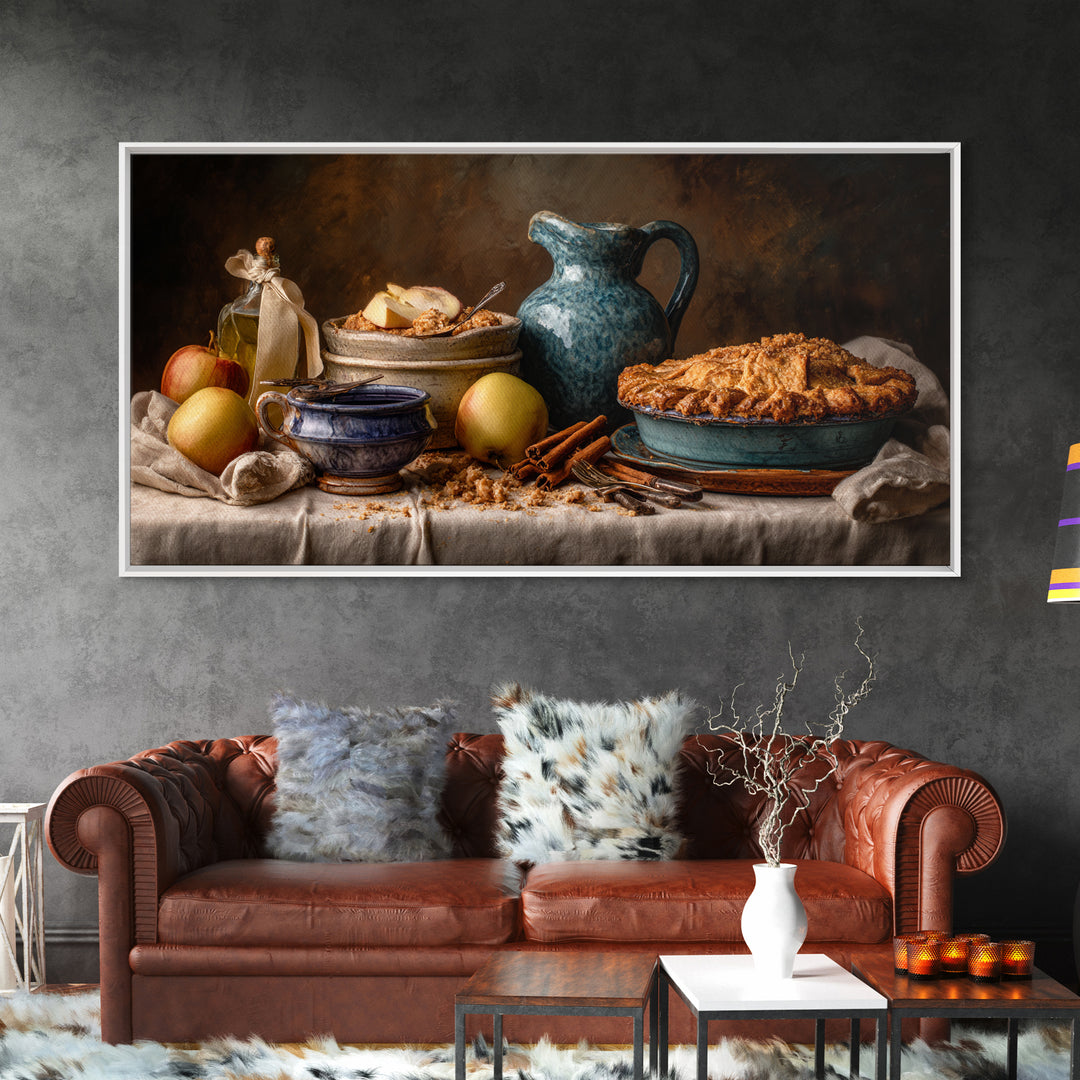 Apple Pie Cooling Framed Canvas Print, Kitchen Art, Coffee Art, Kitchen Decor, Kitchen, Fine Art Print, Statement Artwork, KIT-2x1-100