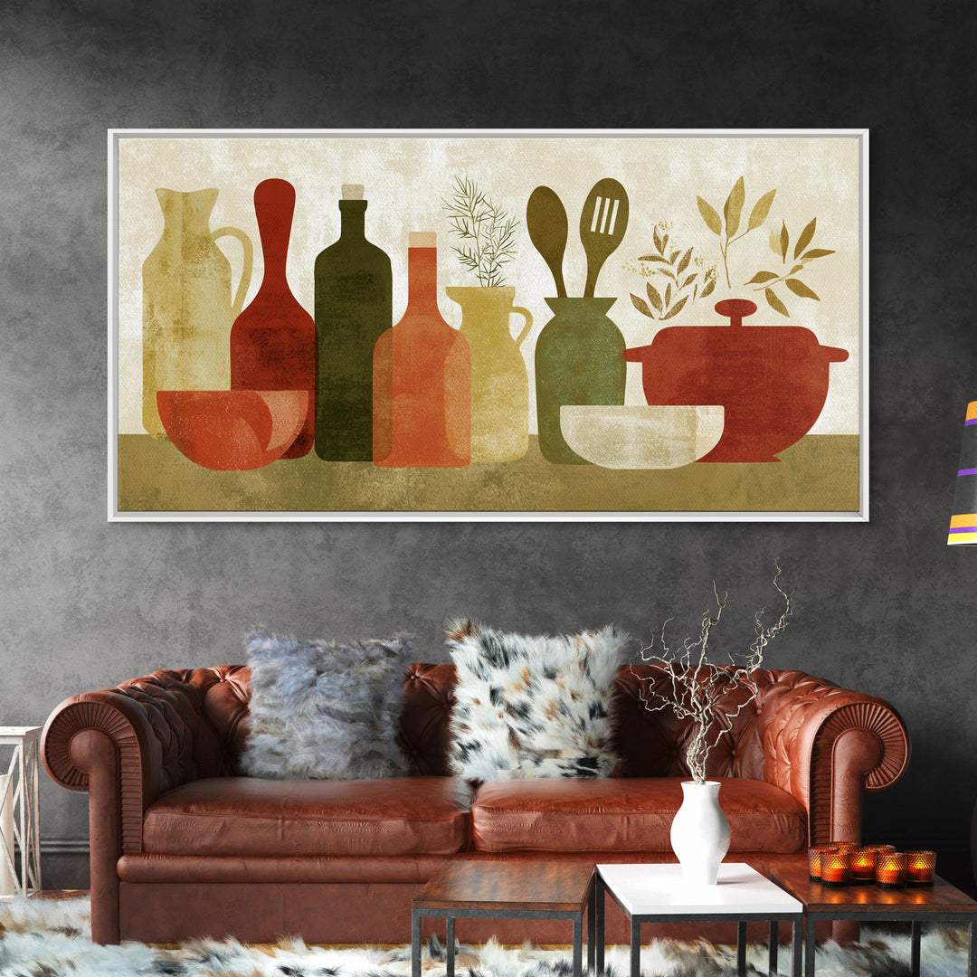 Kitchen Utensil Silhouettes Canvas Print, Kitchen Art, Contemporary Art, Kitchen Decor, Abstract Art, Kitchen, Kitchen Wall Art, KIT-2x1-17