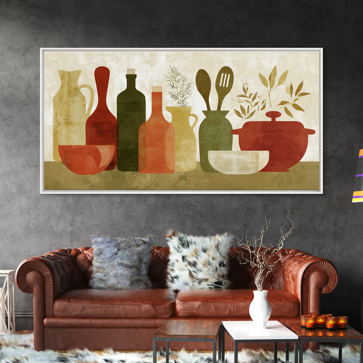 Kitchen Utensil Silhouettes Canvas Print, Kitchen Art, Contemporary Art, Kitchen Decor, Abstract Art, Kitchen, Kitchen Wall Art, KIT-2x1-17