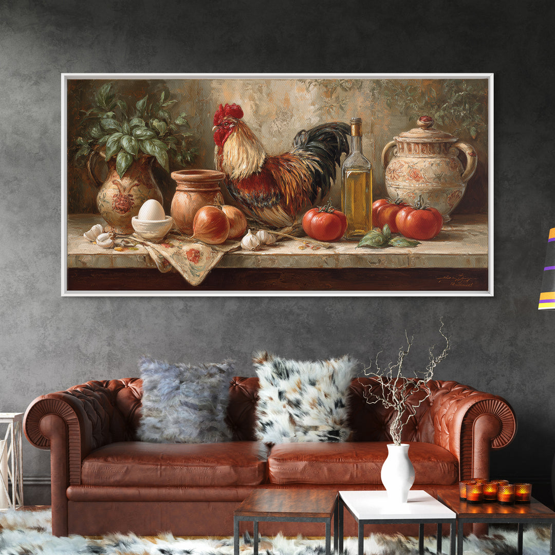 Rooster Portrait for Country Kitchen Charm Canvas Print, Kitchen Art, Wall Art, Kitchen Decor, Kitchen, Kitchen Wall Art, KIT-2x1-36