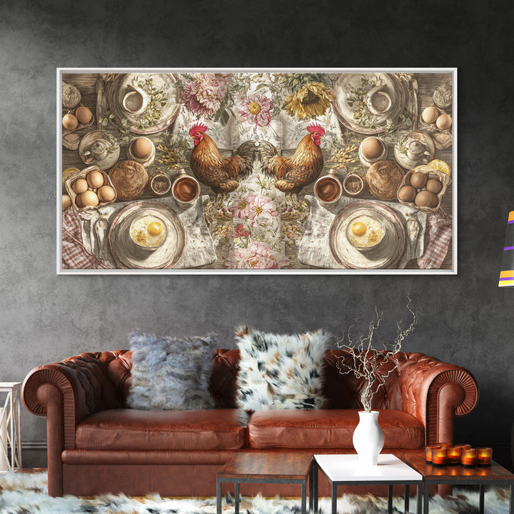 Rooster Portrait for Country Kitchen Charm Framed Canvas Print, Kitchen Art, Print, Kitchen Decor, Fine Art, Kitchen, KIT-2x1-60