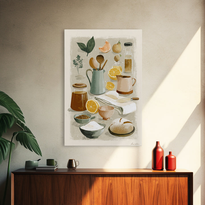 Kitchen Utensil Silhouettes Canvas Print, Kitchen Art, Home Decor, Kitchen Decor, Abstract Art, Kitchen, Digital Print, KIT-2x3-29