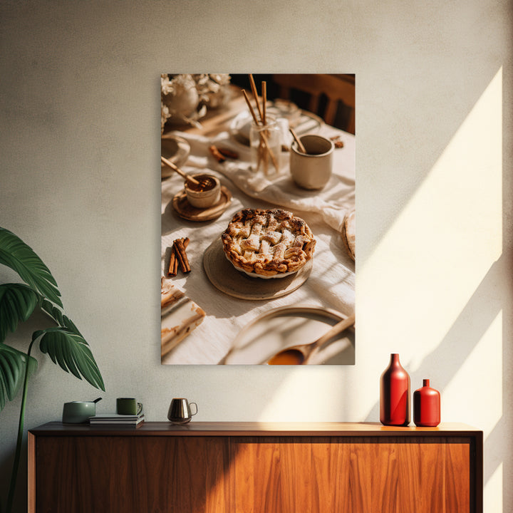 Apple Pie Cooling Framed Canvas Print, Kitchen Art, Room Decor, Kitchen Decor, Fine Art, Kitchen, Digital Art, KIT-2x3-64