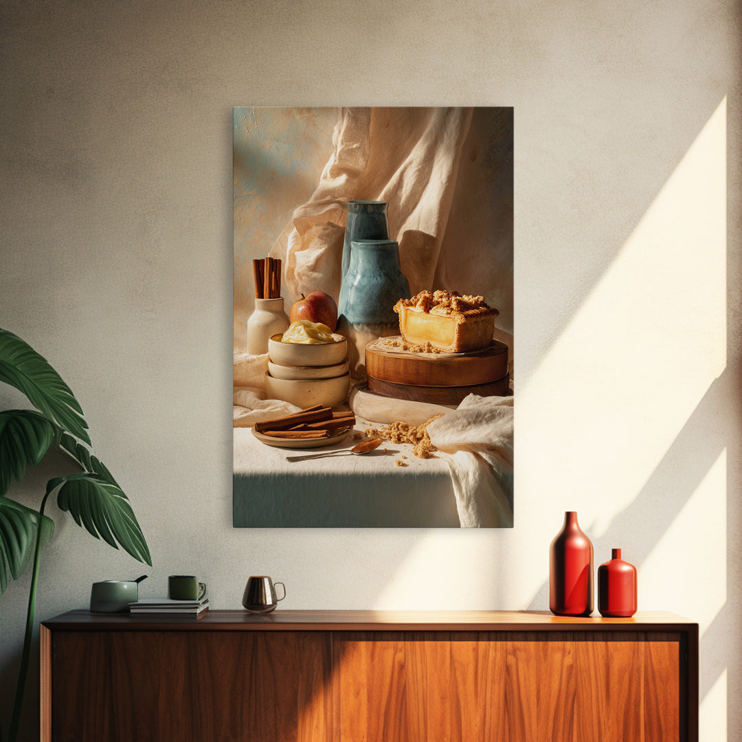 Apple Pie Cooling Framed Canvas Print, Kitchen Art, Art Prints, Kitchen Decor, Kitchen, Modern Art, Minimalist Wall Art, KIT-2x3-88