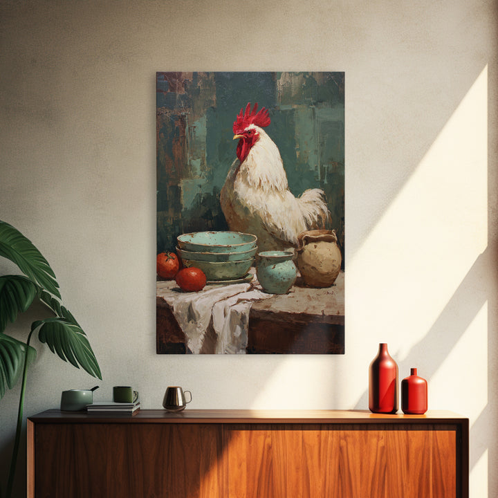 Rooster Portrait for Country Kitchen Charm Canvas Print, Kitchen Art, Printable Wall Art, Kitchen Decor, Fine Art, Kitchen, KIT-2x3-96