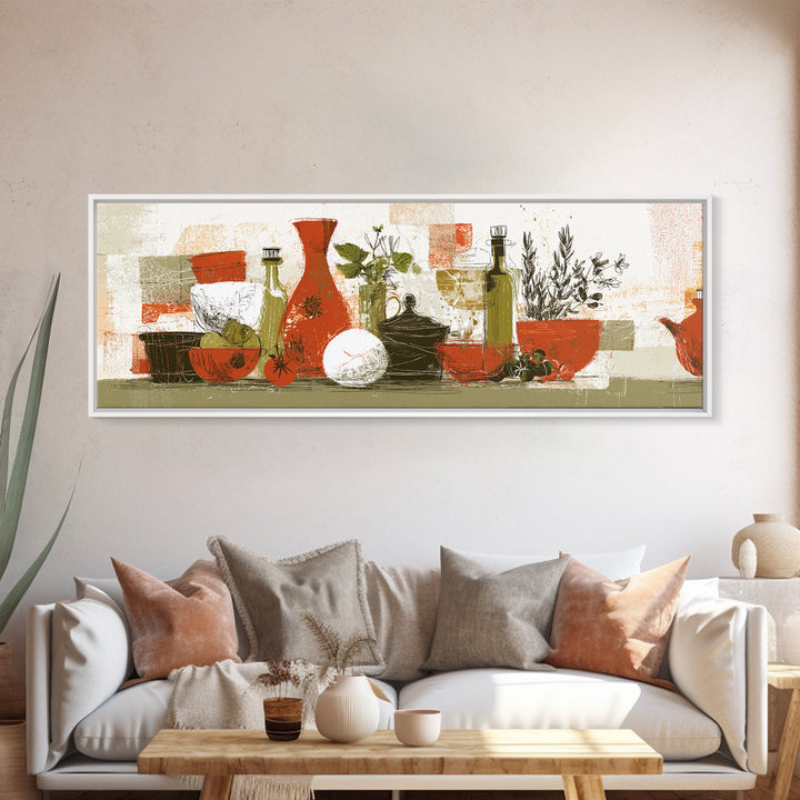 Kitchen Utensil Silhouettes Canvas Print, Kitchen Art, Kitchen Prints, Kitchen Decor, Abstract Art, Kitchen, Statement Artwork, KIT-3x1-61