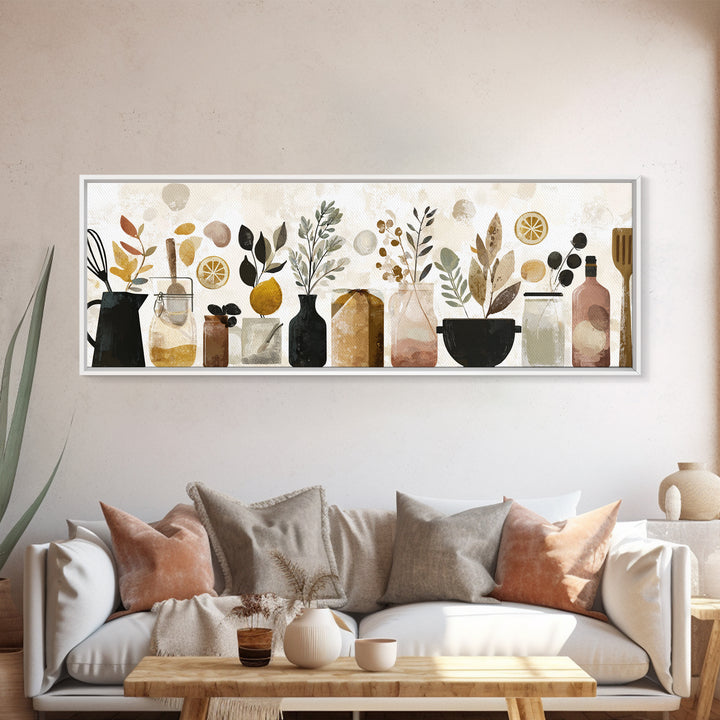 Kitchen Utensil Silhouettes Canvas Print, Kitchen Art, Kitchen Prints, Kitchen Decor, Abstract Art, Kitchen, Statement Artwork, KIT-3x1-85