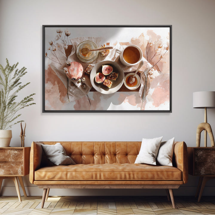 Figs Pomegranates and Linen Composition Canvas Print, Kitchen Art, Coffee Art, Kitchen Decor, Fine Art, Kitchen, Fine Art Print, KIT-3x2-98