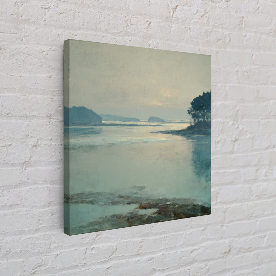 Fjord Landscape with Icy Blue Water Canvas Print, Landscape Art, Digital Print, Living Room Decor, Fine Art, Horizon, LAN-1x1-15