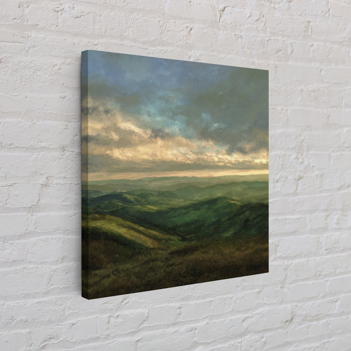 Rolling Green Hills Canvas Print, Landscape Art, Floral Wall Art, Living Room Decor, Fine Art, Horizon, Minimalist Decor, LAN-1x1-30