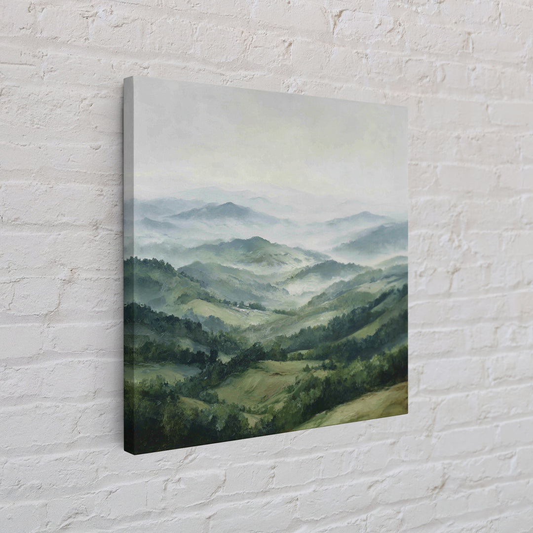 Rolling Green Hills Framed Canvas Print, Landscape Art, Wall Art Print, Living Room Decor, Fine Art, Horizon, Boho Decor, LAN-1x1-6