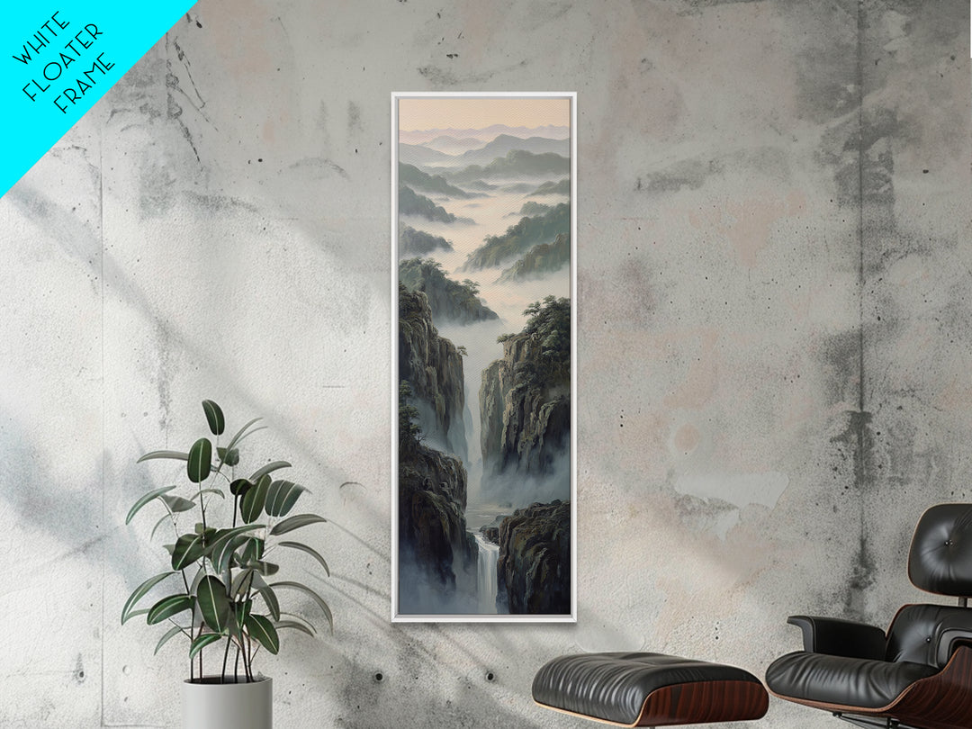 Tropical Jungle Waterfall Canvas Print, Landscape Art, Living Room Wall Art, Living Room Decor, Oil Painting, Horizon, LAN-1x3-100