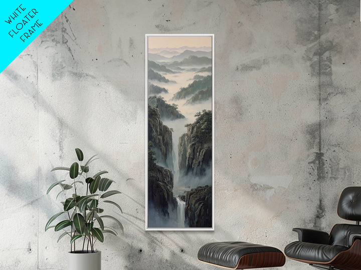 Tropical Jungle Waterfall Canvas Print, Landscape Art, Living Room Wall Art, Living Room Decor, Oil Painting, Horizon, LAN-1x3-100
