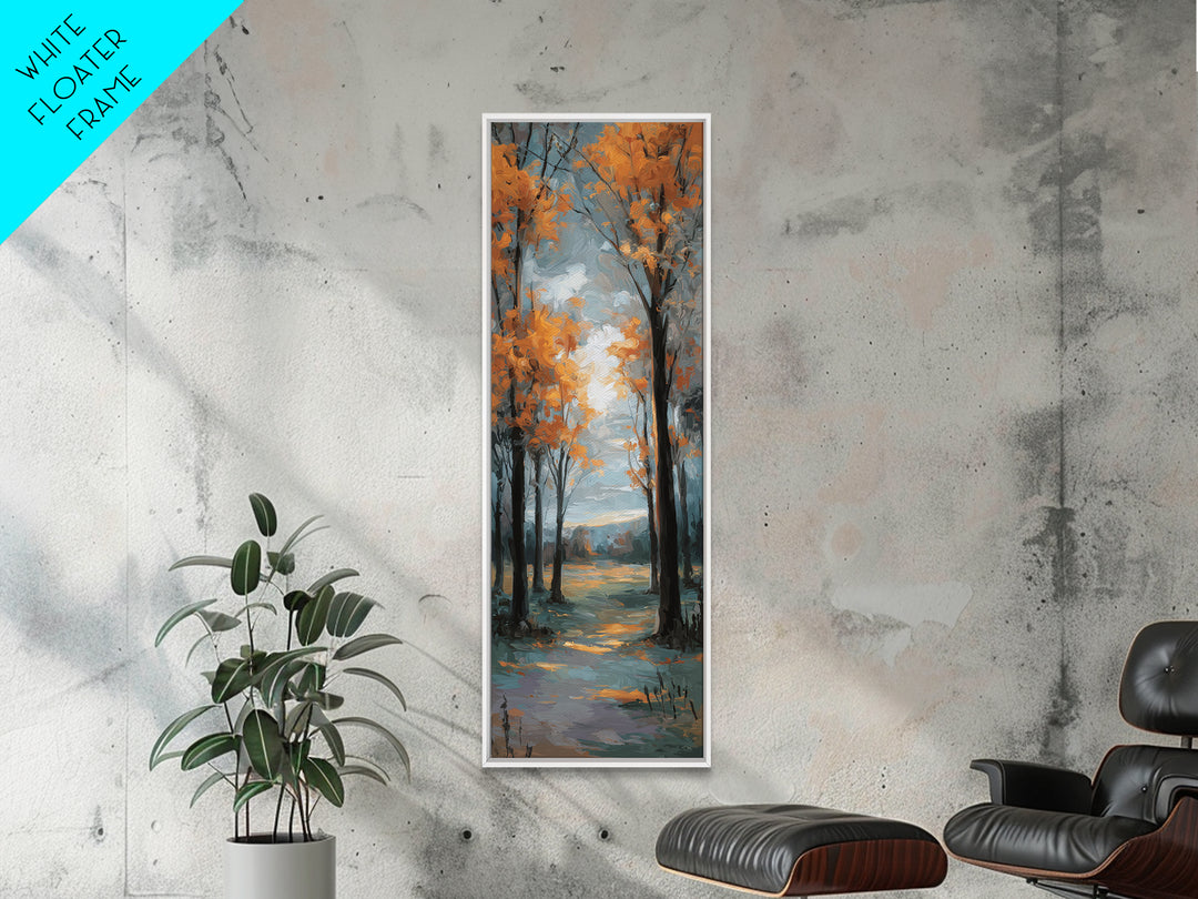 Autumn Forest Path Canvas Print, Landscape Art, Luxury Decor, Living Room Decor, Fine Art, Horizon, Digital Art, LAN-1x3-21