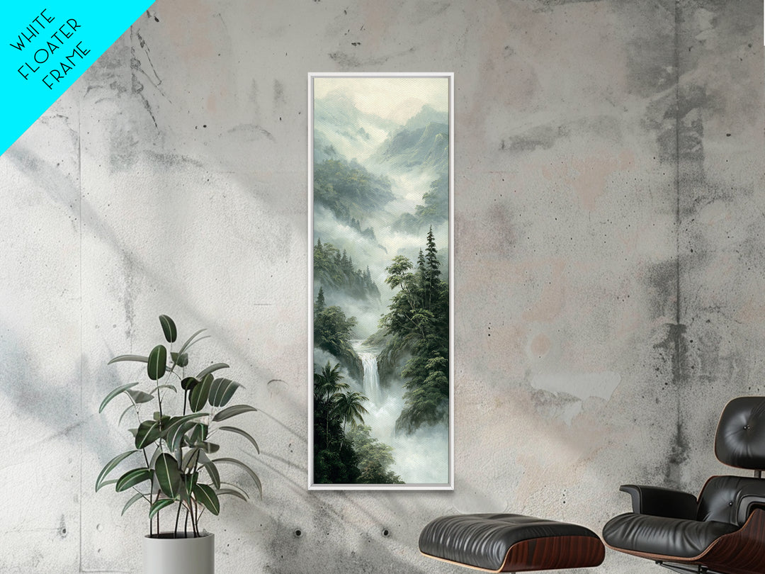 Tropical Jungle Waterfall Canvas Print, Landscape Art, Digital Prints, Living Room Decor, Fine Art, Horizon, Farmhouse Decor, LAN-1x3-28