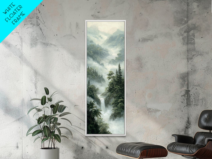Tropical Jungle Waterfall Canvas Print, Landscape Art, Digital Prints, Living Room Decor, Fine Art, Horizon, Farmhouse Decor, LAN-1x3-28