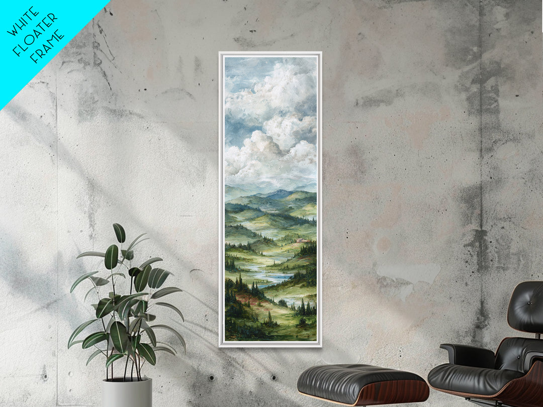Rolling Green Hills Canvas Print, Landscape Art, Neutral Decor, Living Room Decor, Oil Painting, Horizon, Home Decor, LAN-1x3-42