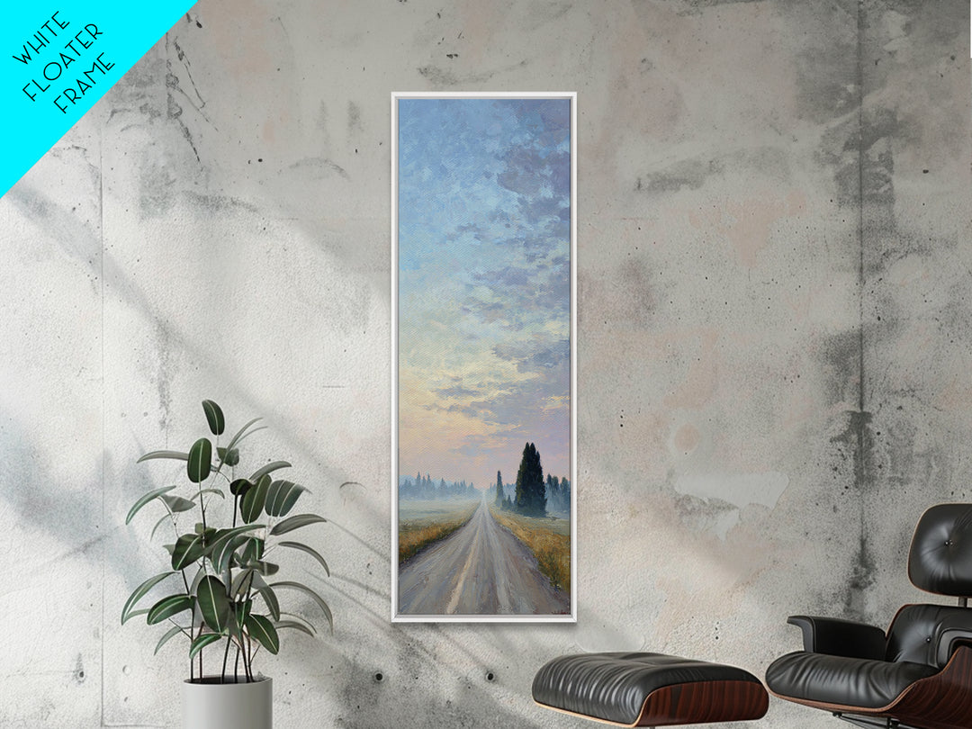 Old Country Road Canvas Print, Landscape Art, Farmhouse Decor, Living Room Decor, Fine Art, Horizon, Floral Wall Art, LAN-1x3-56